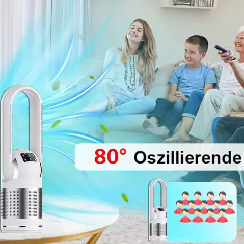 Multifunkcionális Smart Home HEPA szűrős légtisztító lapát nélküli fűtéssel és hűtőventilátorral